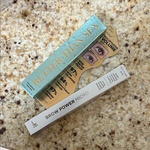 Too Faced Waterproof Mascara with Hourglass Brush and it cosmetics brow micro